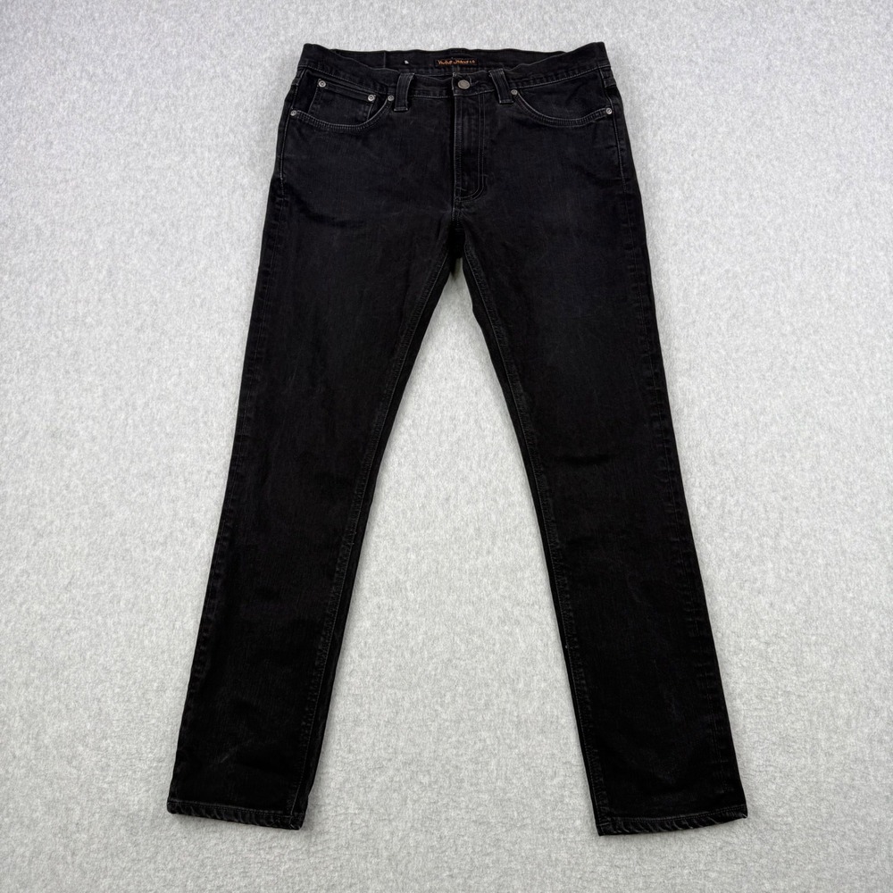 Nudie Jeans Co Jeans Mens Fits 36x30 Black Lean Dean Black Slim Tapered Denim